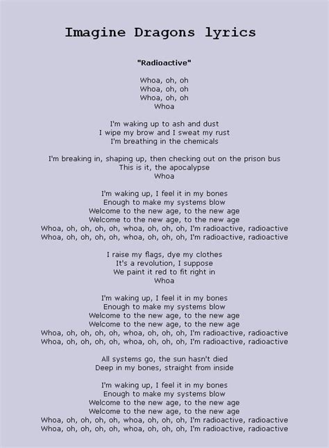 imagine dragons lyrics|Imagine Dragons Lyrics.